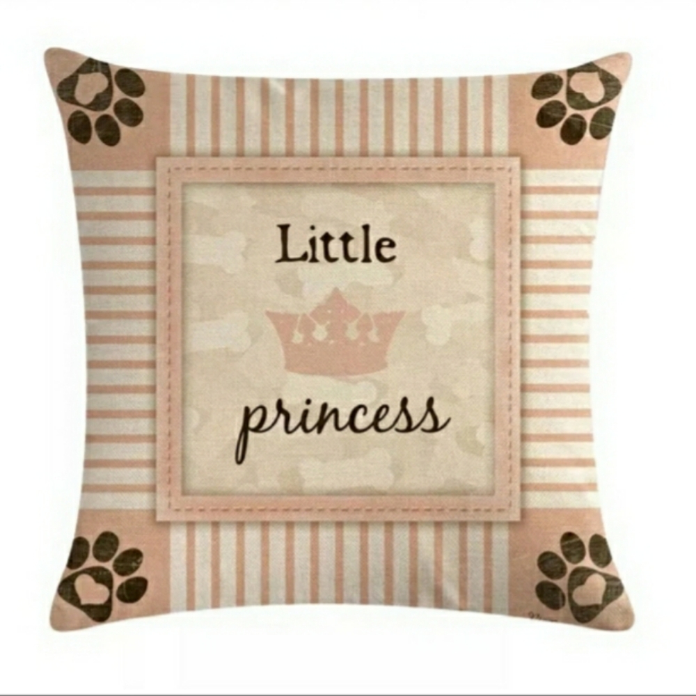 Little Princess Pillow Case on Cotton Linen